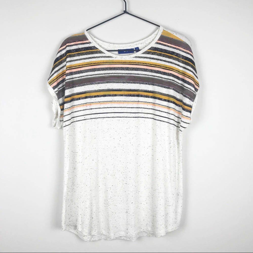 APT. 9 Striped Sparkly Short Sleeved Top